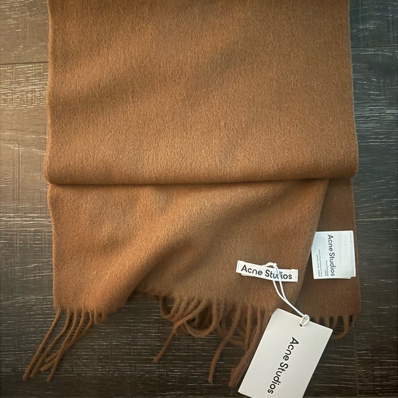 Acne Studios Fringe Wool Scarf— Chocolate Brown — NWT
